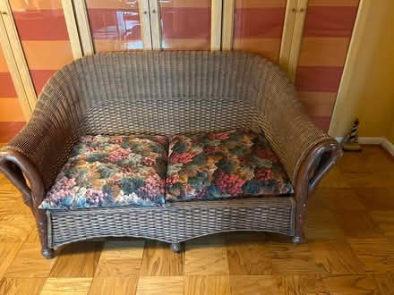 Photo of free Wicker love seat (Chevy Chase MD) #1
