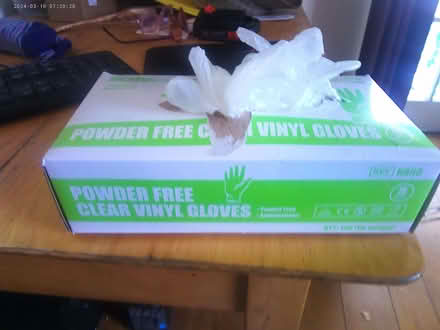 Photo of free Box of 100 Small Vinyl Gloves (Rhayader LD6) #1