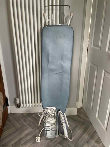 Photo of free Ironing board, with iron and iron rack (Woodhouse S13) #1