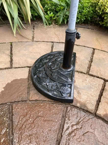Photo of free Garden Parasol with Half Moon Cast Iron Base (Monkspath B90) #1