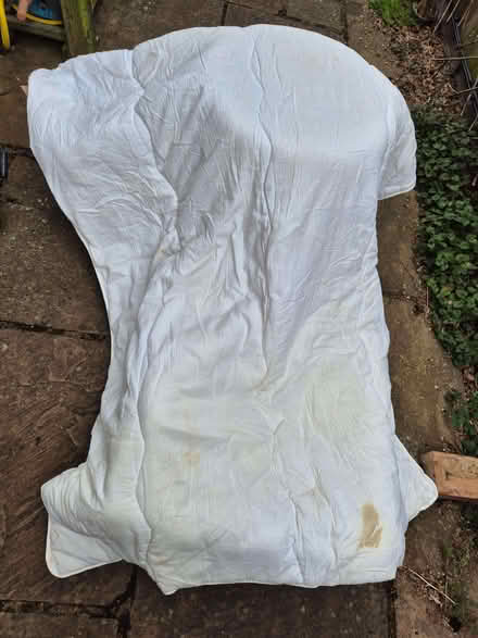 Photo of free Single quilt - polyester filling, some stains (Trumpington Ward CB2) #1