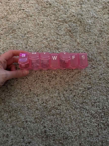 Photo of free Plastic pink pill organizer (Laurel, MD) #1