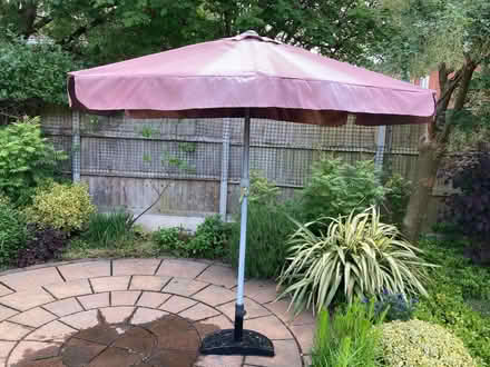 Photo of free Garden Parasol with Half Moon Cast Iron Base (Monkspath B90) #3