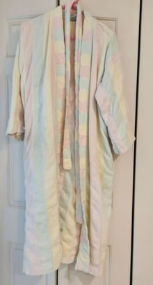 Photo of free Pastel Striped Bathrobe, Women's Size M #1