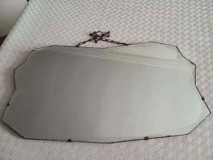 Photo of free Large mirror, unusual shape, with chain to hang it up (Chorlton M21) #1