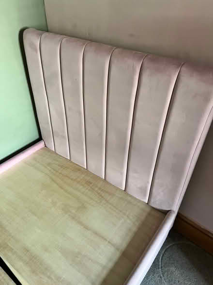 Photo of free Pink velvet single bed frame (Bexley DA5) #3