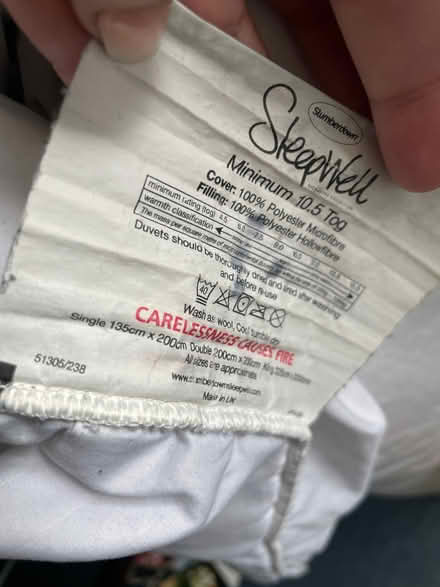 Photo of free King size duvet 10.5 tog (Woodhouse S13) #1