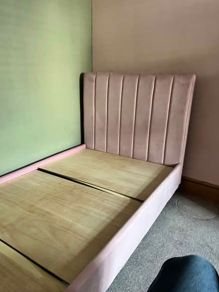 Photo of free Pink velvet single bed frame (Bexley DA5) #2