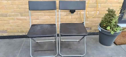 Photo of free Two black folding chairs (Ashford TN25) #1