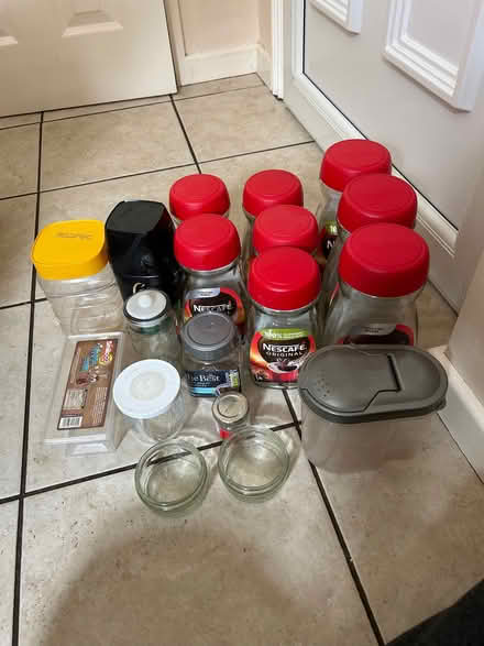 Photo of free Assorted glass jars and plastic containers (Tinshill LS16) #1