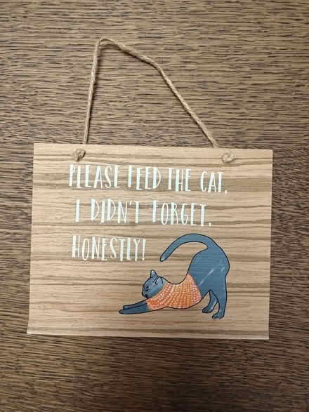 Photo of free Cute wooden cat sign (Foster Farm) #1
