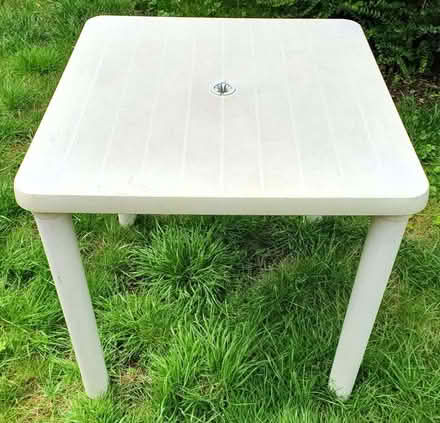 Photo of free Outdoor plastic table (Gorse Hill SN2) #2