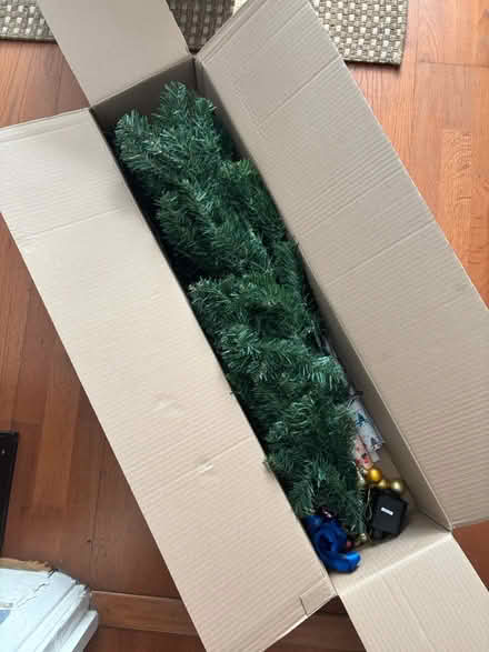 Photo of free Christmas tree, lights, Xmas paper (Clapham sw4) #1
