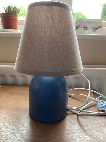 Photo of free Dunelm touch bedside lamp - Bluey lilac colours (Garstang PR3) #1