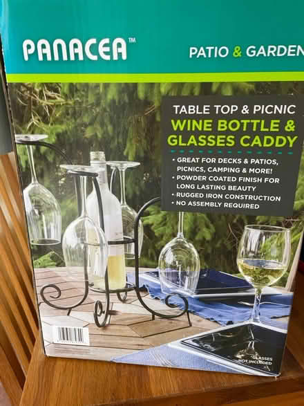 Photo of free Wine bottle and glasses caddy (Macclesfield) #1