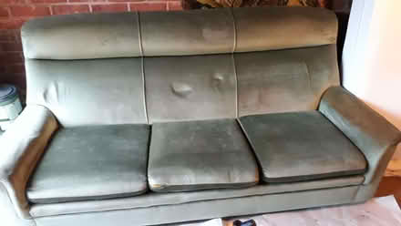 Photo of free Parker Knoll 3 piece suite in green (Newbuildings EX17) #3