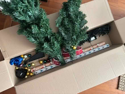Photo of free Christmas tree, lights, Xmas paper (Clapham sw4) #2