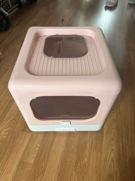 Photo of free Large pink covered cat litter box (Reddish SK5) #1