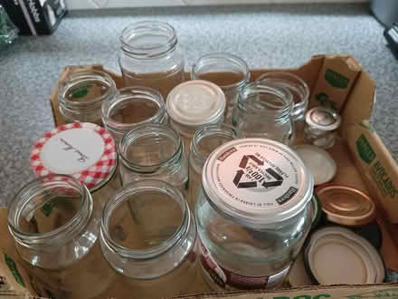 Photo of free Variety of glass jars with lids (Basildon SS13) #1