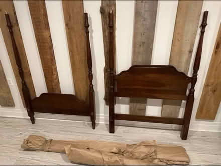 Photo of free Solid Cherry Twin Bedframe (Bloomingdale) #1