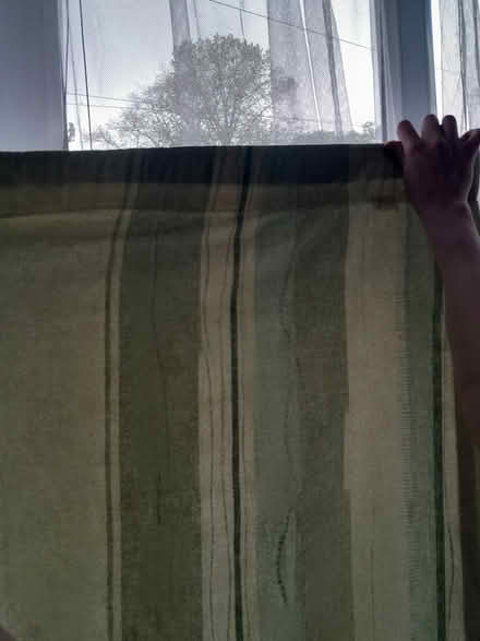 Photo of free Green striped curtains (Rochdale, OL11) #1