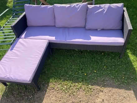 Photo of free Rattan Sofa with footstool (S5 Ecclesfield) #1