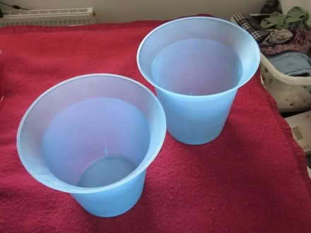 Photo of free 2 x new unused plastic small bins - blue (Canonbury N1) #1