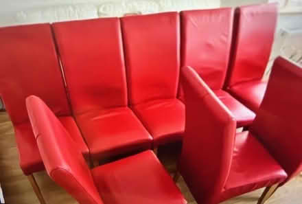 Photo of free Dining Chairs x 8 Leather & Oak (Ickenham) #1