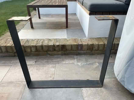 Photo of free 2 x industrial black metal table legs (St Margarets TW1) #1