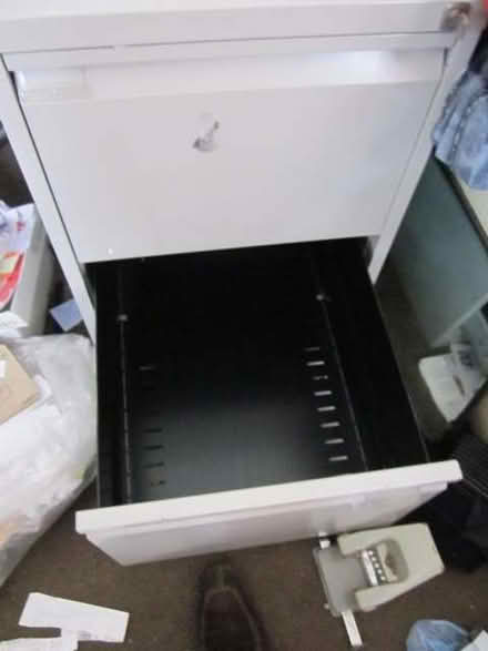 Photo of free Filing Cabinet 2 draws metal grey storage office home (Canonbury N1) #3