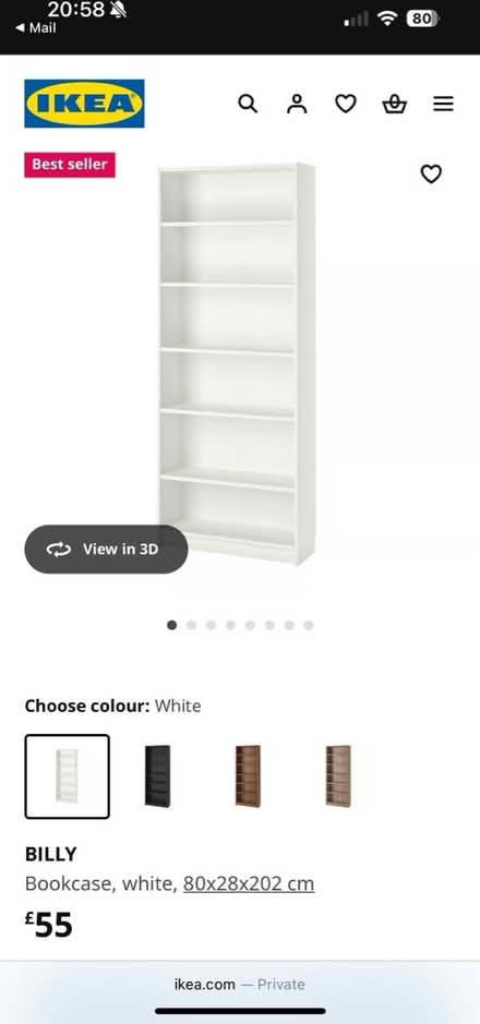 Photo of free 2x white billy bookcase - IKEA (W4) #1
