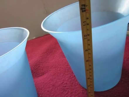 Photo of free 2 x new unused plastic small bins - blue (Canonbury N1) #2