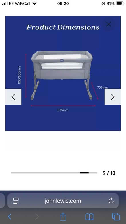 Photo of free Next to me Cot baby chicco (Sydenham) #2