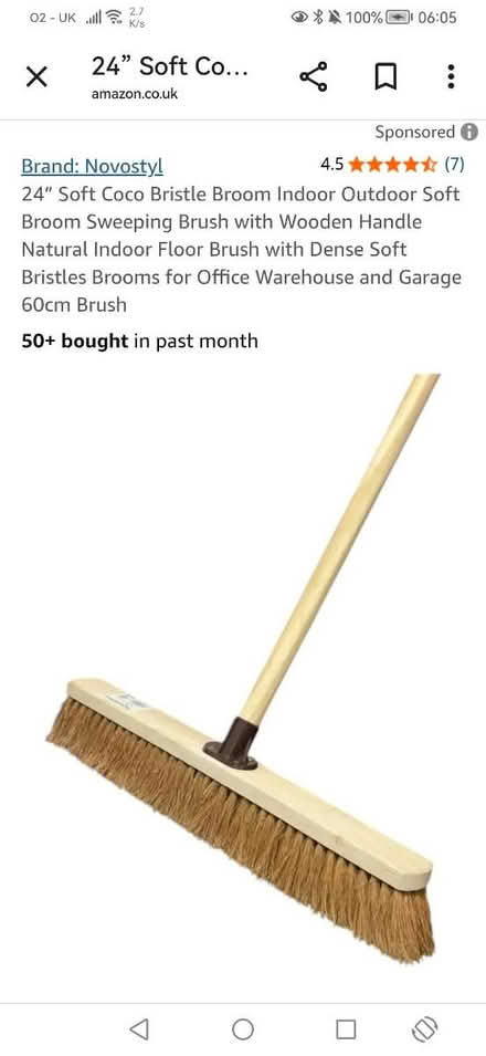 Photo of 24 inch soft coco bristle broom (Dover CT17) #1
