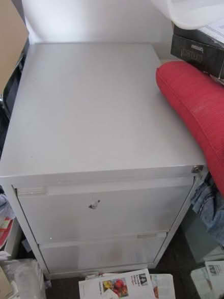 Photo of free Filing Cabinet 2 draws metal grey storage office home (Canonbury N1) #1