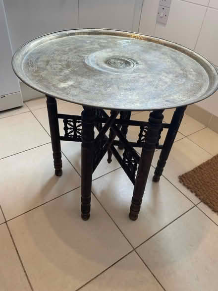 Photo of free Solid brass coffee table with stand (Wimbledon Park SW19) #1