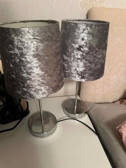 Photo of free Two silver/grey lamps (Bolton le Sands LA5) #1