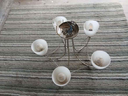 Photo of free Used ceiling light fixture with bulbs (Shelton Lock DE24) #1