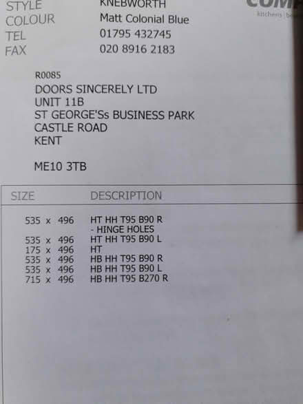 Photo of free Kitchen doors & drawer fronts (Cb24 9nt) #3