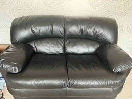 Photo of free 2 & 3 seater black leather sofas (Sidcup, DA15) #3
