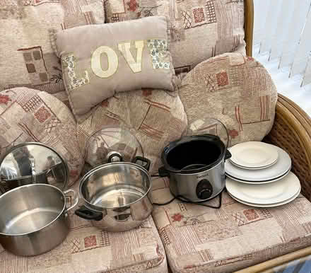 Photo of free Large pans and plates (M32 area Stretford) #1