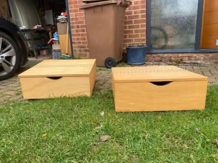 Photo of free Wooden under-bed boxes (Milford GU8) #1