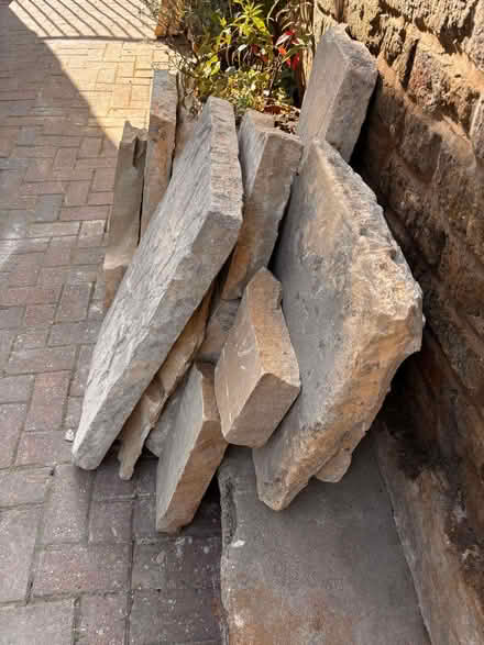 Photo of free York stone paving slabs mixed sizes and thicknesses (Lavender Hill SW11) #4