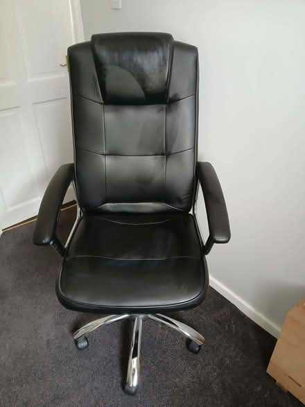 Photo of free Swivel office/computer chair faux black leather (Roseworth TS19) #1