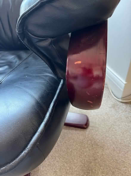 Photo of free Leather chair & footstool (Sidcup, DA15) #3