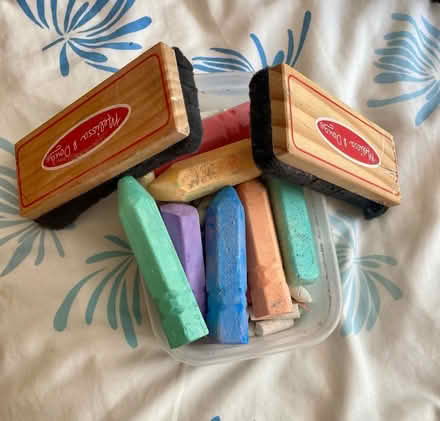 Photo of free Selection of chalks large and small and two board rubbers (Brickhill MK41) #1
