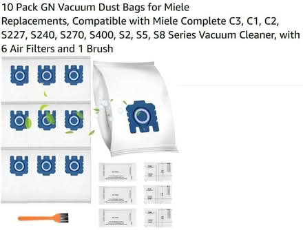 Photo of free 10 Pack GN Vacuum Dust Bags for Miele (Salvington BN14) #1