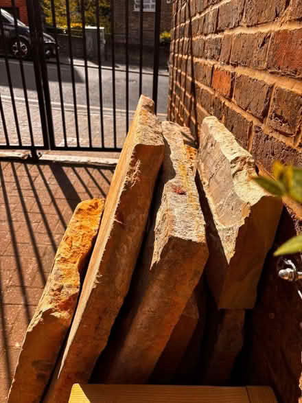 Photo of free York stone paving slabs mixed sizes and thicknesses (Lavender Hill SW11) #2