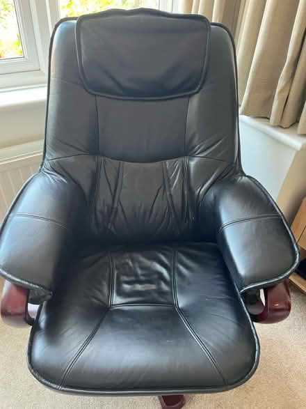 Photo of free Leather chair & footstool (Sidcup, DA15) #1