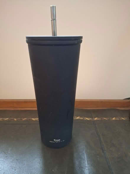 Photo of free Typo metal lidded cup (Leigh on Mendip, BA3) #1